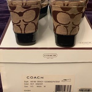 Chocolate wedge Coach Gracy thong sandal